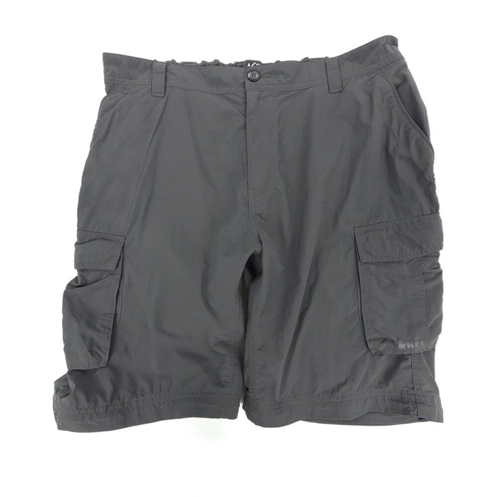 REI 100% Nylon 10 Inch Ripstop Cargo Shorts Hiking Utility Gorpcore Mens XL Gray